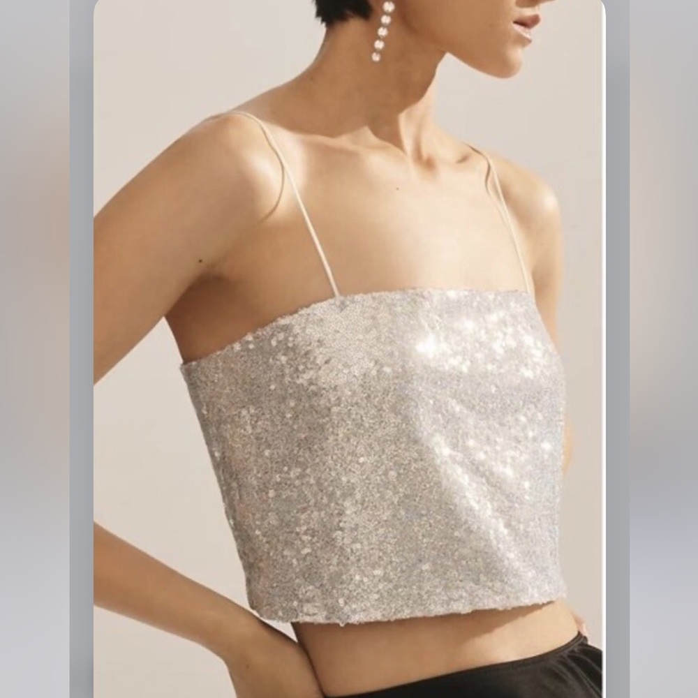 Sunday in Brooklyn Silver Sequin Camisole